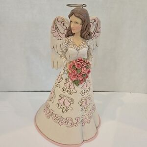 Jim Shore Angel Figurine with Pink and Cream Accents